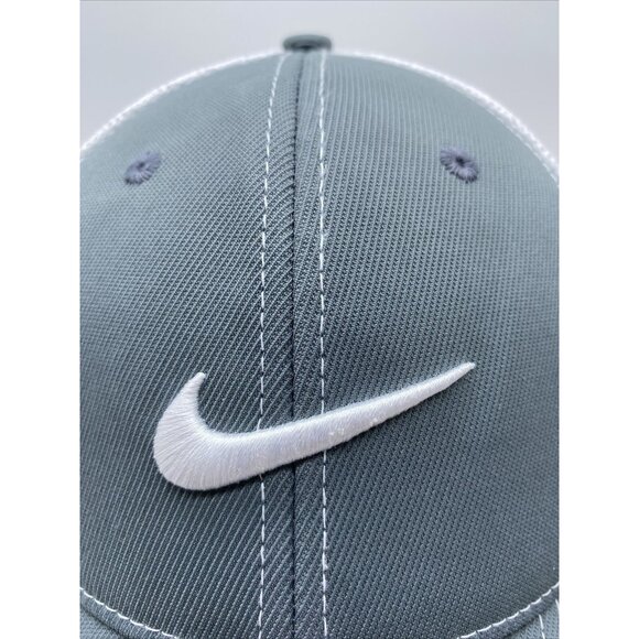 Nike Golf VR 20XI Mesh Baseball Cap Hat Mesh Logo Flexfit White Grey Size M/L - Picture 3 of 15
